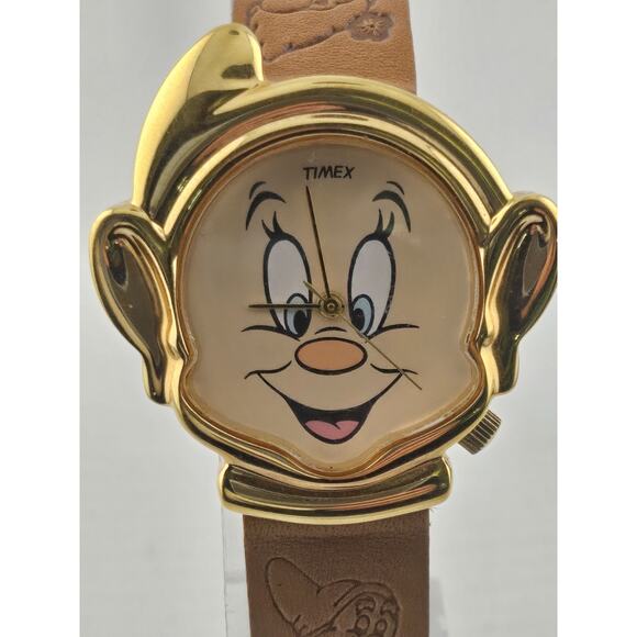 Rare Timex "Happy" Seven Dwarfs Quartz Watch Vtg Disney Collectible New Battery - Picture 1 of 10